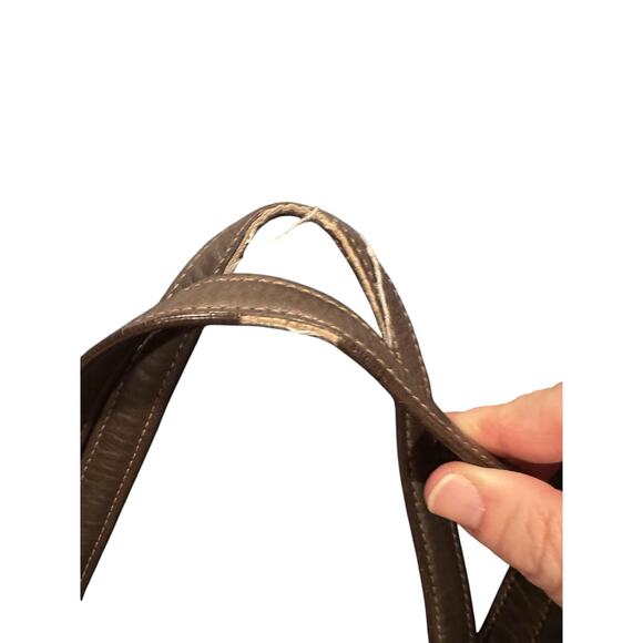 Coach Signature canvas tote bag with snake skin leather trim and leather strap - Picture 5 of 12